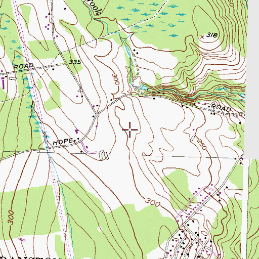 Topographic Map of Hope Highlands Elementary School, RI