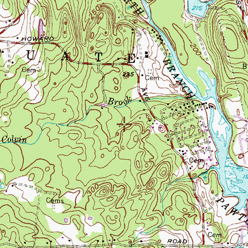 Topographic Map of Hope Library, RI
