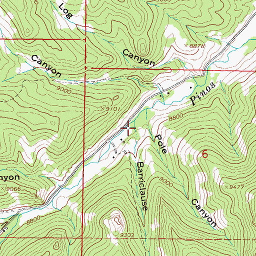 Topographic Map of Barriclause Canyon, CO