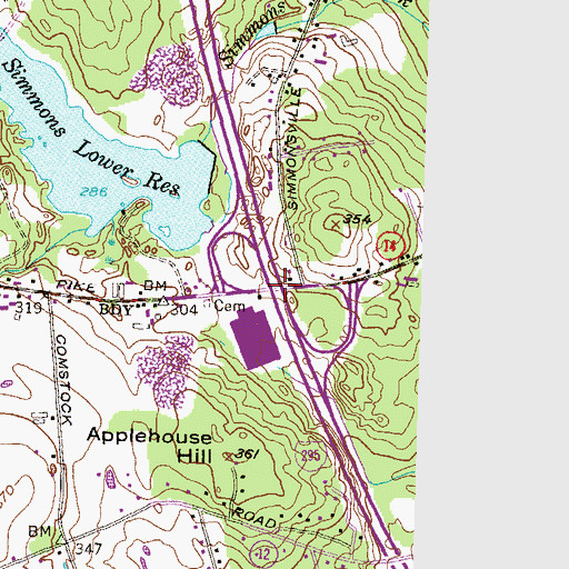 Topographic Map of Interchange 4, RI