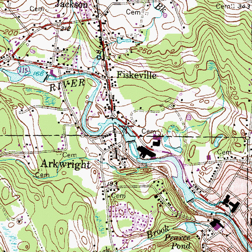 Topographic Map of Interlaken Mill Bridge, RI