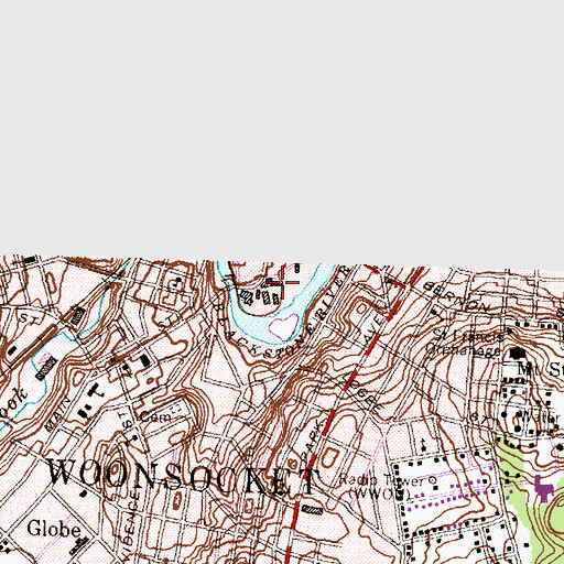 Topographic Map of Island Place Historic District, RI