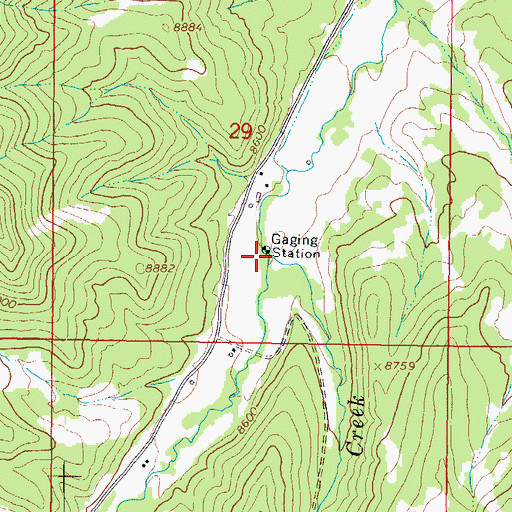 Topographic Map of Bennett Creek, CO