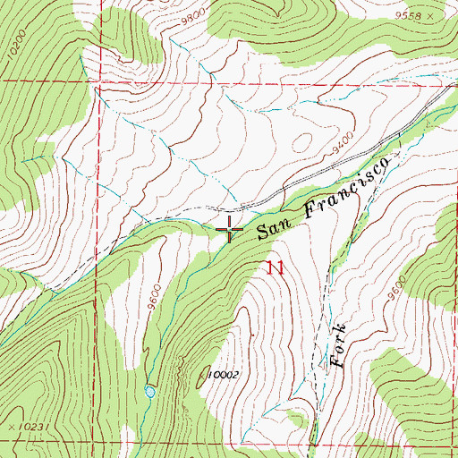 Topographic Map of West Fork San Francisco Creek, CO