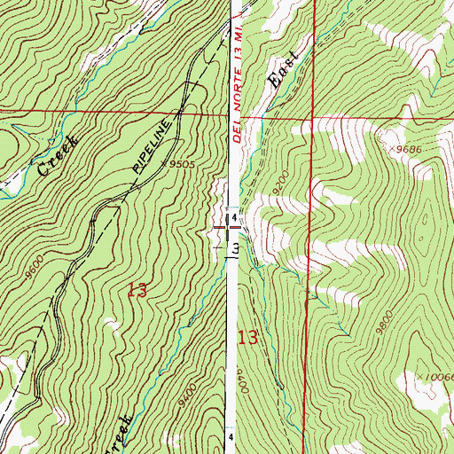 Topographic Map of Burro Creek, CO