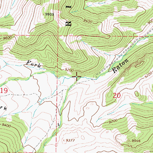 Topographic Map of North Fork Raton Creek, CO