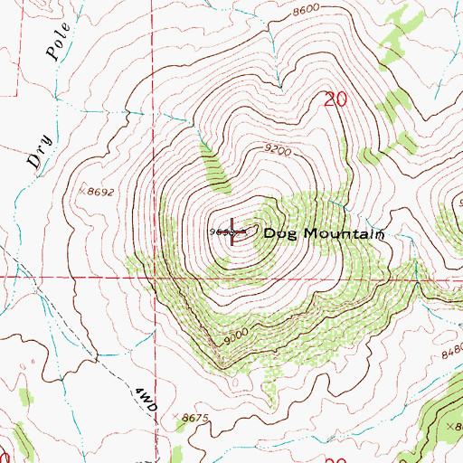 Topographic Map of Dog Mountain, CO