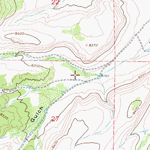 Topographic Map of Deadmans Cave Gulch, CO