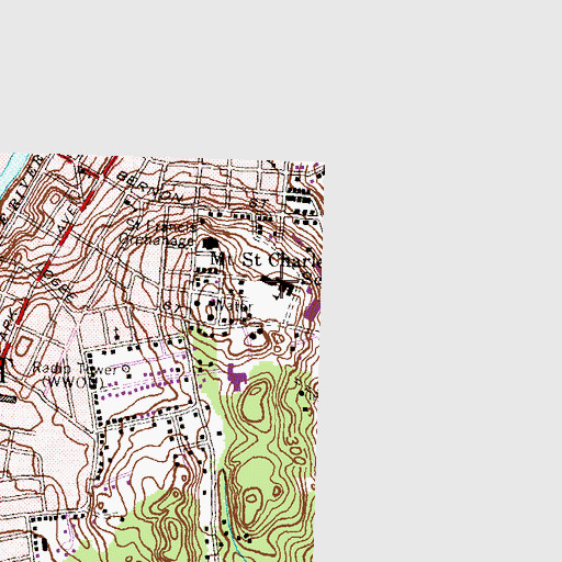 Topographic Map of Mount Saint Charles School, RI