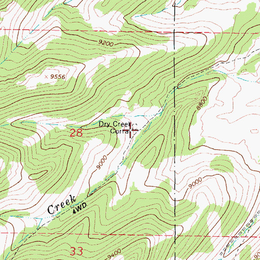 Topographic Map of Dry Creek Corral, CO