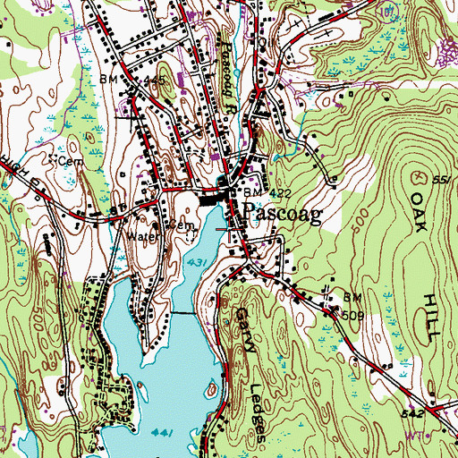 Topographic Map of New Hope Baptist Church, RI