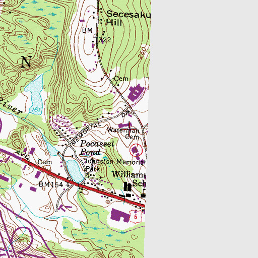 Topographic Map of Nicholas A Ferri Middle School, RI