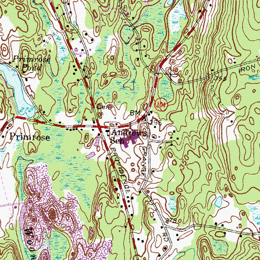 Topographic Map of North Smithfield Elementary School, RI