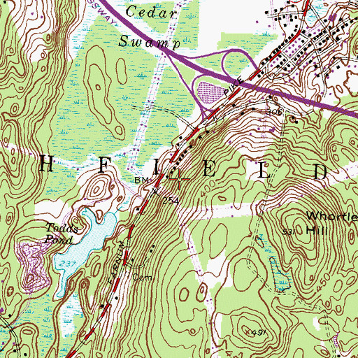 Topographic Map of North Smithfield Junior-Senior High School, RI
