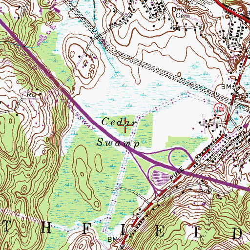 Topographic Map of North Smithfield Wildlife Marsh, RI