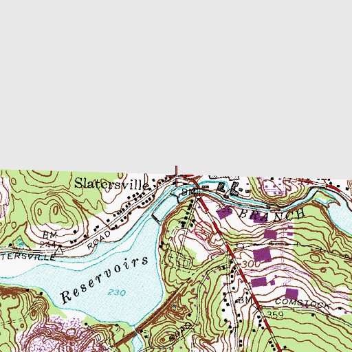 Topographic Map of North Smithfield Town Hall, RI