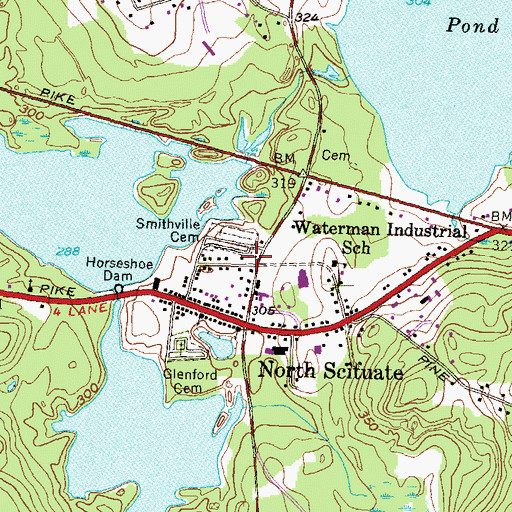Topographic Map of Old Congregational Church, RI