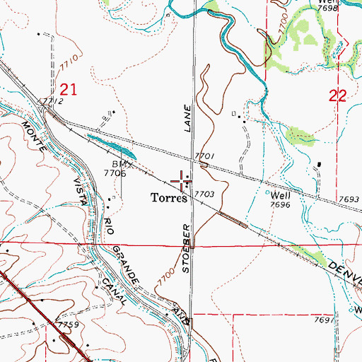 Topographic Map of Torres, CO