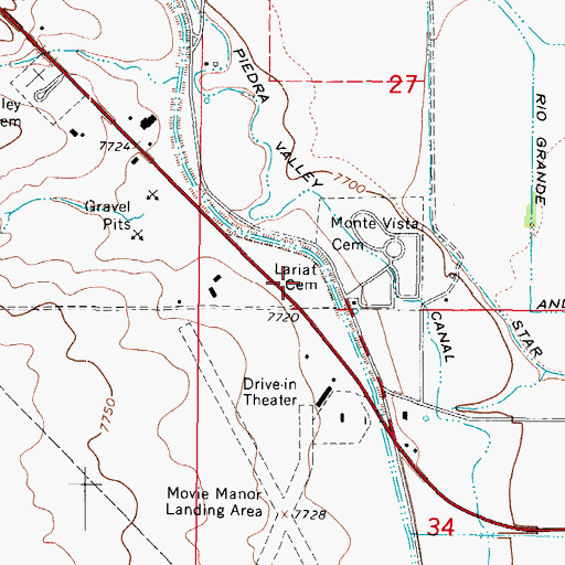 Topographic Map of Lariat Cemetery, CO
