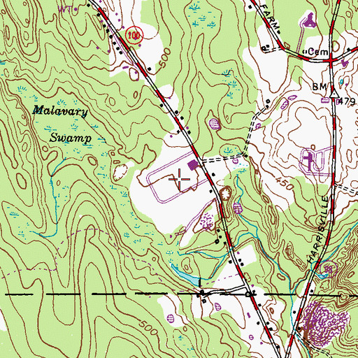 Topographic Map of Pascoag Race Track (historical), RI