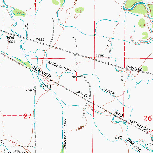 Topographic Map of Anderson Ditch, CO