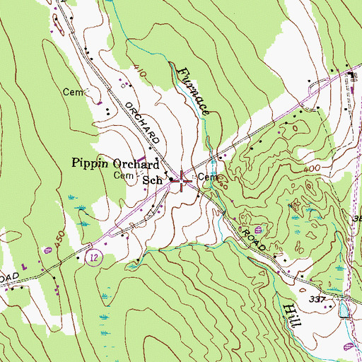 Topographic Map of Pippin Orchard School, RI