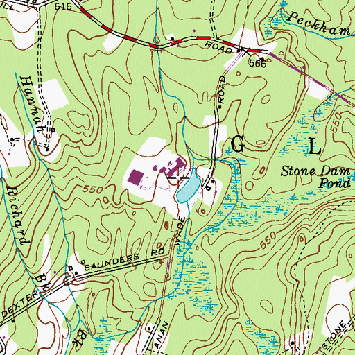 Topographic Map of Ponaganset High School, RI