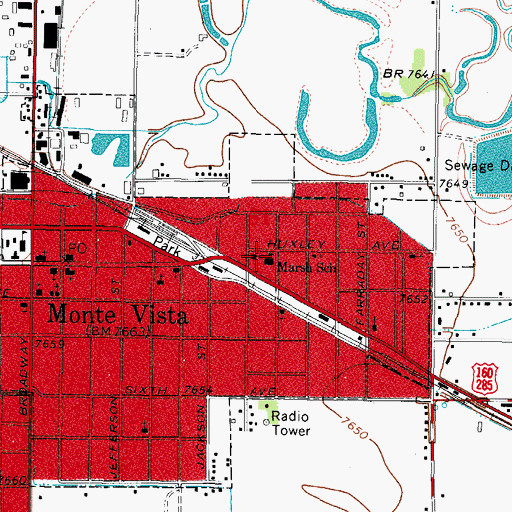 Topographic Map of Marsh Elementary School, CO