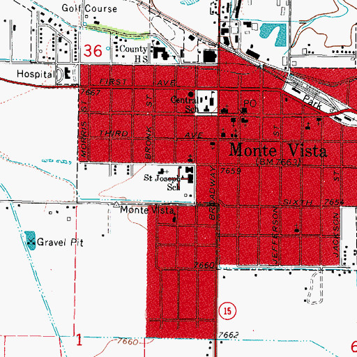Topographic Map of Saint Joseph School, CO