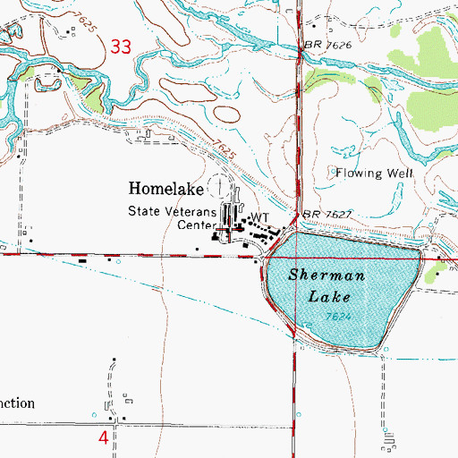 Topographic Map of Homelake, CO