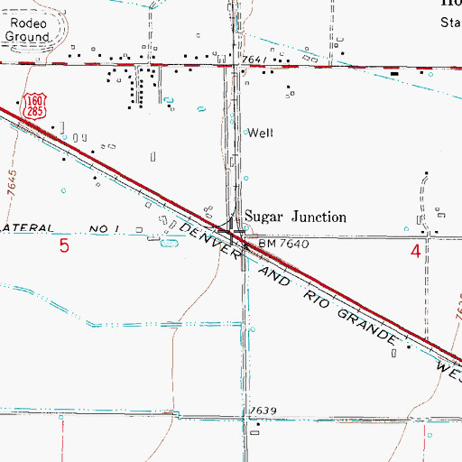 Topographic Map of Sugar Junction, CO