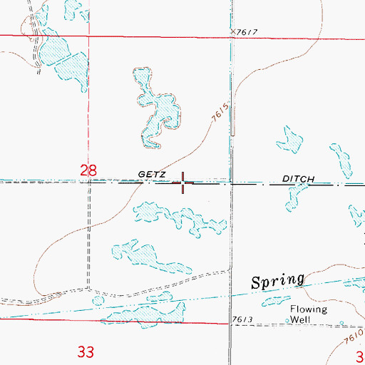 Topographic Map of Getz Ditch, CO