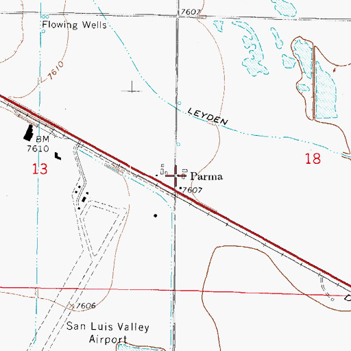 Topographic Map of Parma, CO