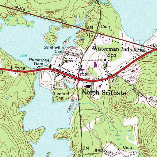 Topographic Map of Saint Josephs Church, RI
