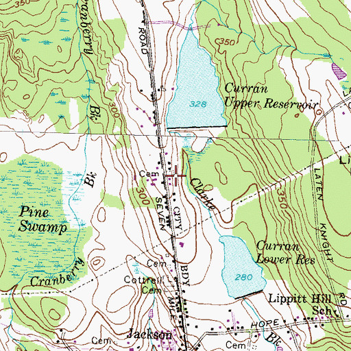 Topographic Map of Shepherd of the Valley Church, RI
