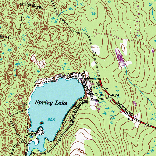 Topographic Map of Spring Lake Beach, RI