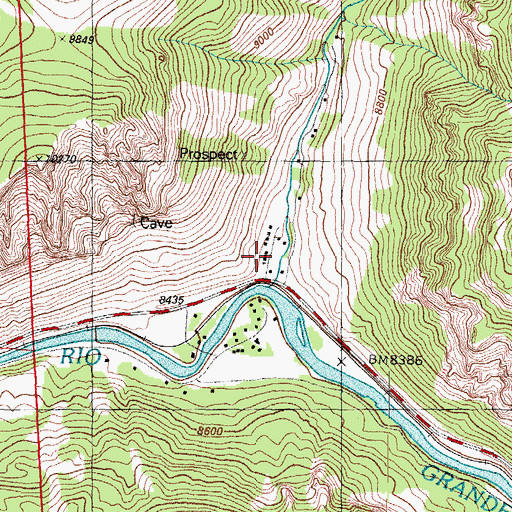 Topographic Map of Wagon Wheel Gap, CO