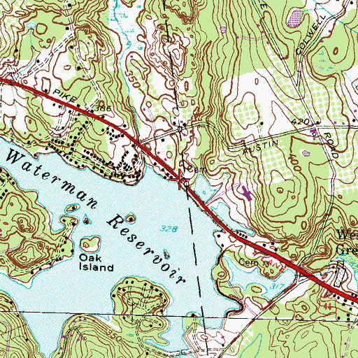 Topographic Map of Steers Beach, RI