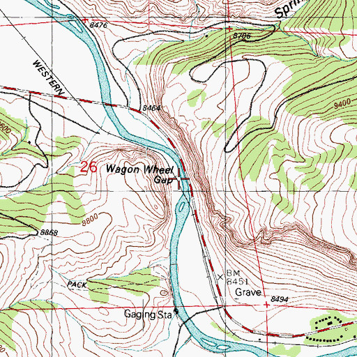 Topographic Map of Wagon Wheel Gap, CO