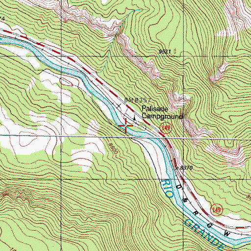 Topographic Map of Palisade Campground, CO