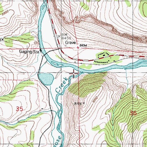 Topographic Map of Goose Creek, CO