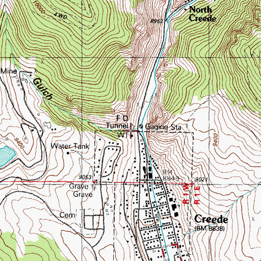 Topographic Map of Windy Gulch, CO