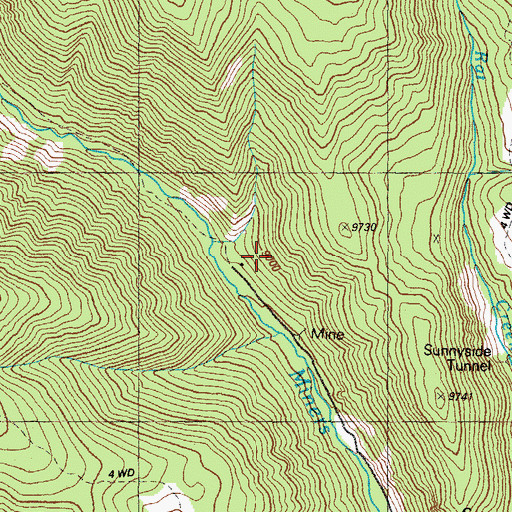 Topographic Map of Kreutzer Mine, CO