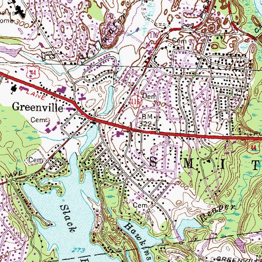 Topographic Map of William Winsor School, RI