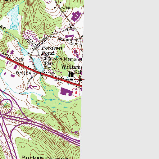 Topographic Map of Williams School, RI