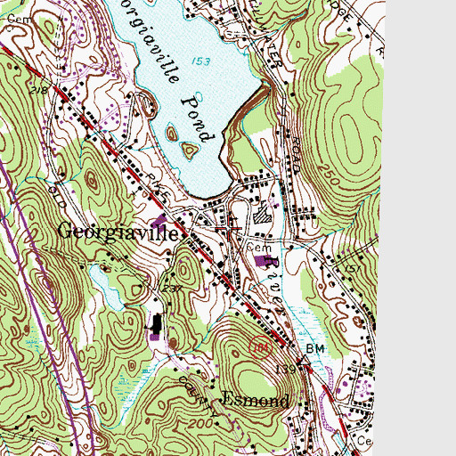Topographic Map of Georgiaville Historic District, RI