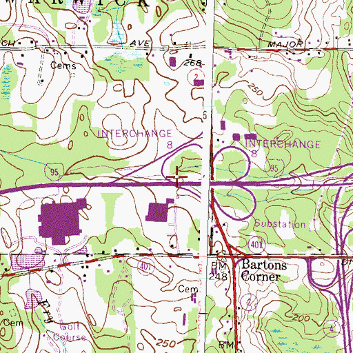 Topographic Map of Interchange 8, RI