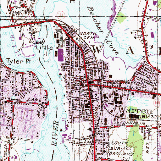 Topographic Map of Narragansett Steam Fire Engine Company, RI