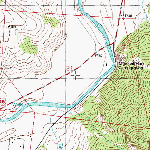 Topographic Map of Marshall Park Campground, CO