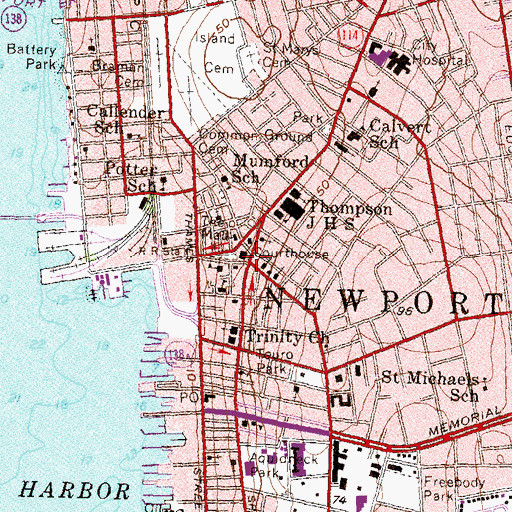 Topographic Map of Colony House, RI